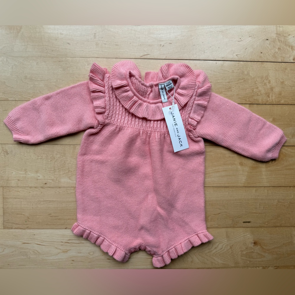 NWT Janie and Jack knit long sleeve romper
